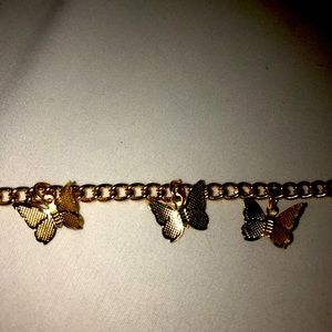 5 butterflies on a anklet